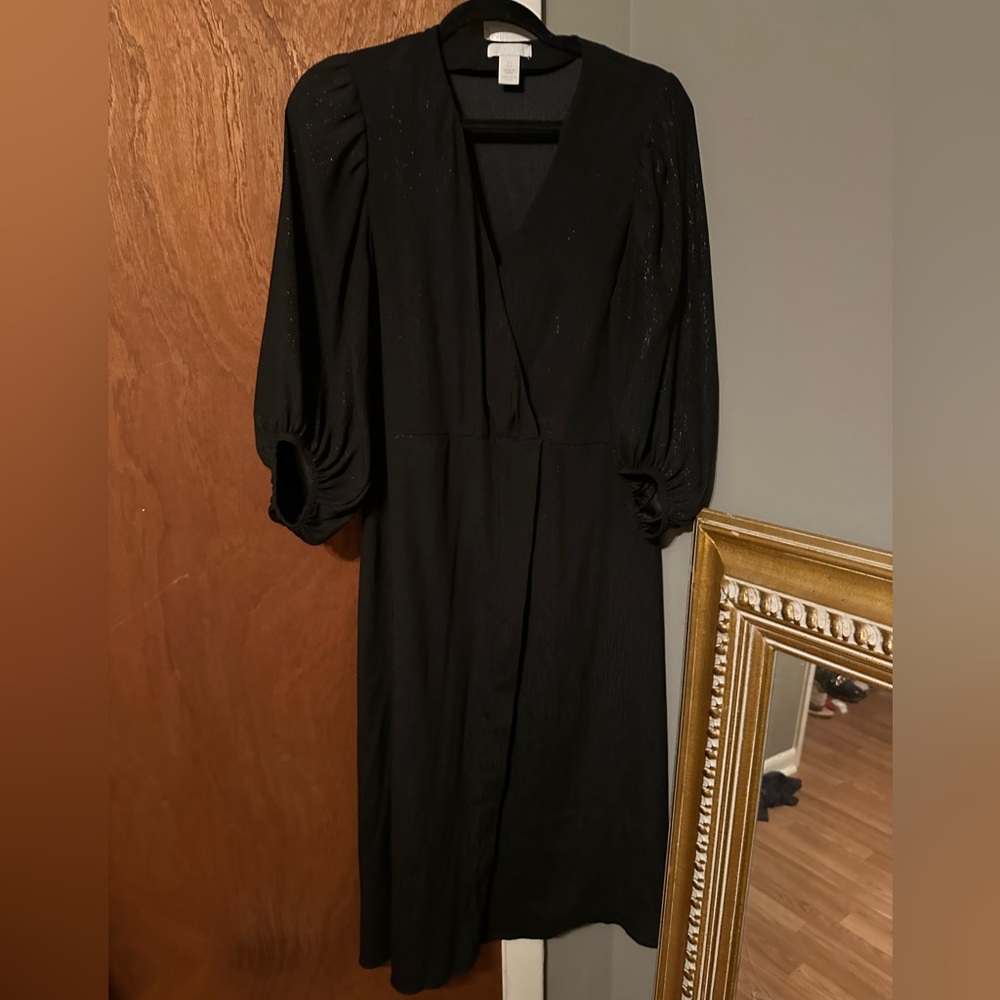H&M black midi dress